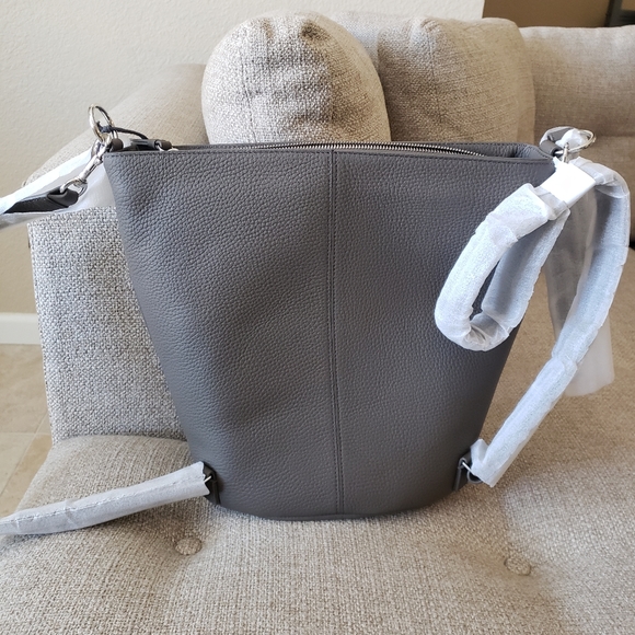 AllSaints Fetch Mink Grey Backpack NEW - Picture 4 of 16